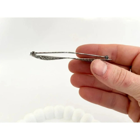 Art Deco Large XL Vintage Textured Handcrafted Cannetille Style Bowtie Brooch - Picture 10 of 10